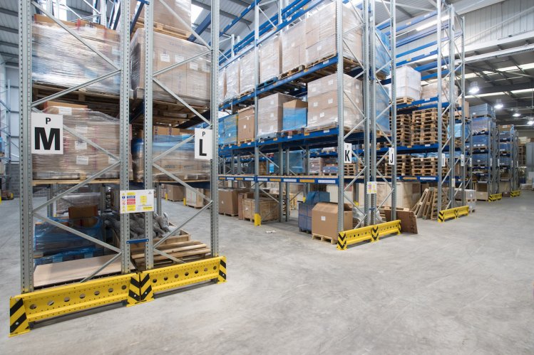 Inside the newly extended warehouse at Interpart, Sharston