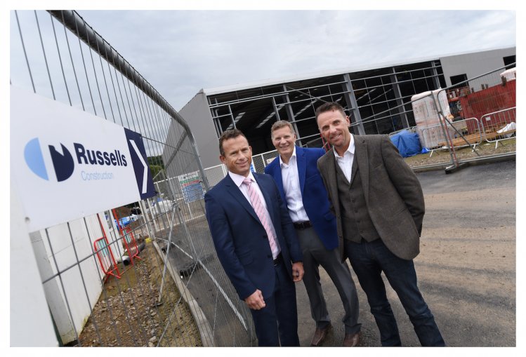 Andrew Russell, James Laxton and Mark Taylforth visit the construction site 