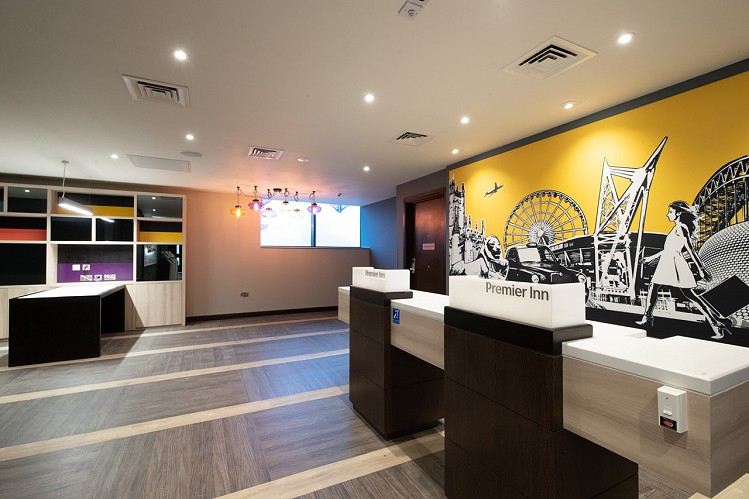 The new reception at the Premier Inn Circle Square