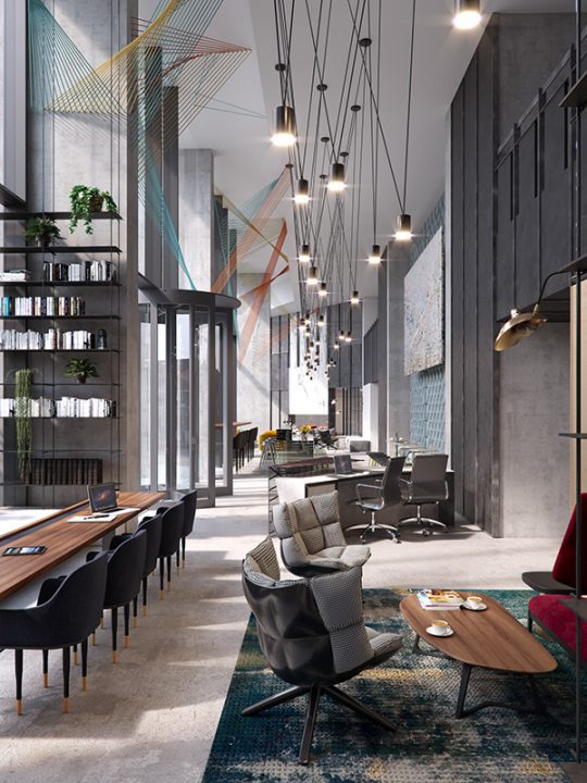 CGI of lobby at Manchester Tower